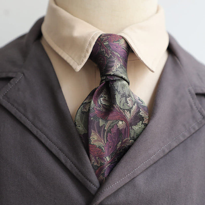 Cravate rétro intemporelle à imprimé floral pour homme