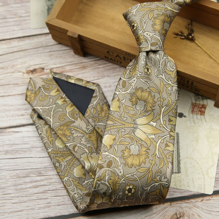 Cravate rétro intemporelle à imprimé floral pour homme