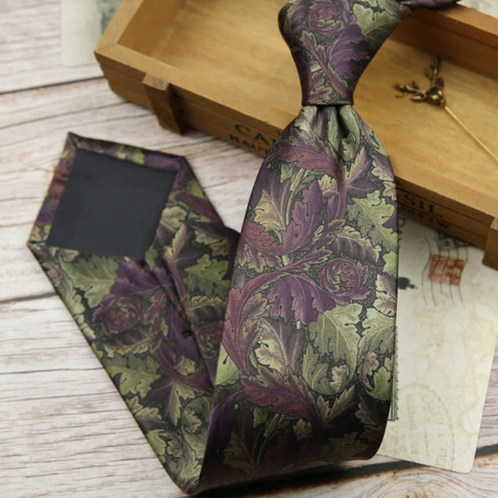 Cravate rétro intemporelle à imprimé floral pour homme