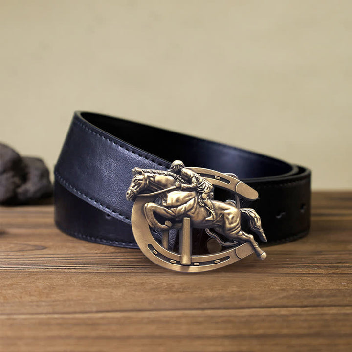Ceinture en cuir à boucle pour spectacle équestre pour homme