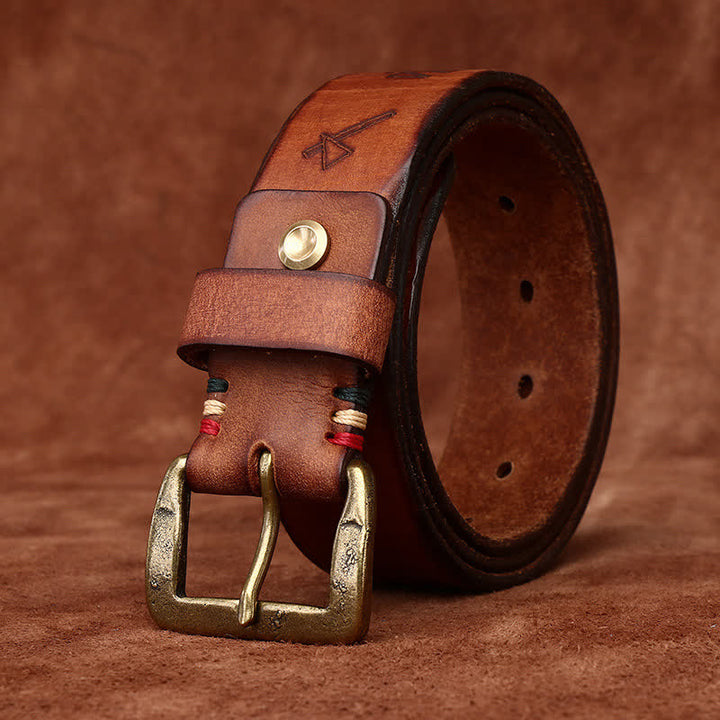 Ceinture en cuir avec gravure laser à motif totem