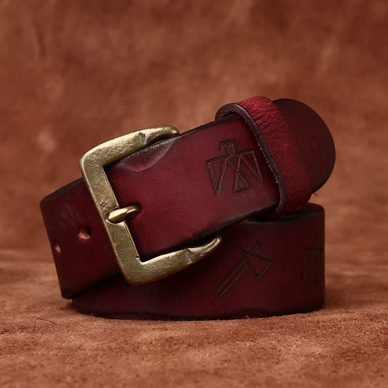 Ceinture en cuir avec gravure laser à motif totem