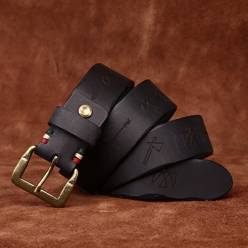 Ceinture en cuir avec gravure laser à motif totem