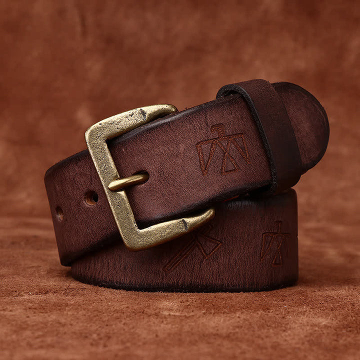 Ceinture en cuir avec gravure laser à motif totem