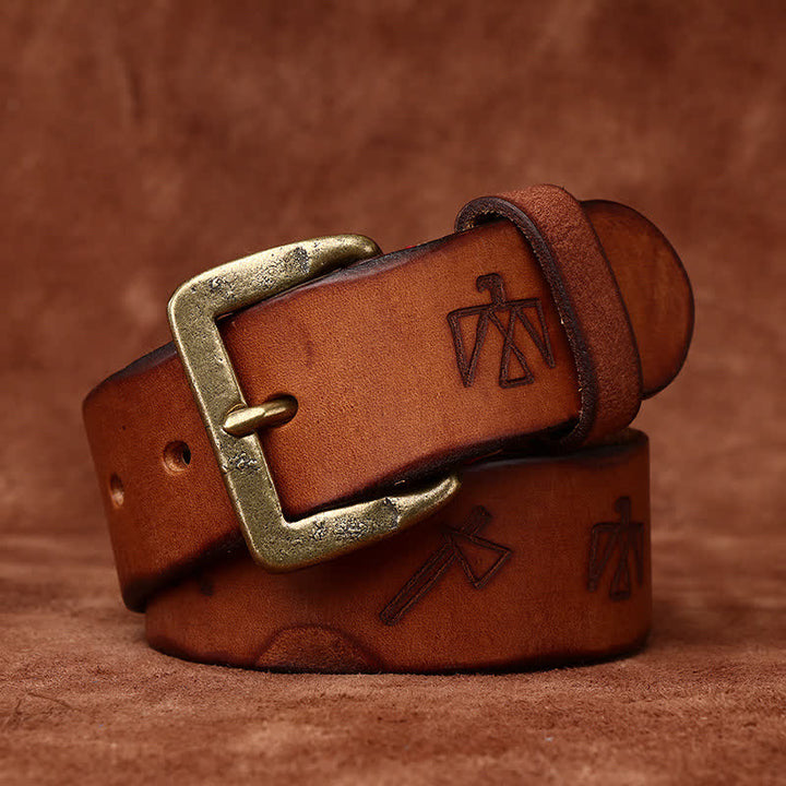 Ceinture en cuir avec gravure laser à motif totem