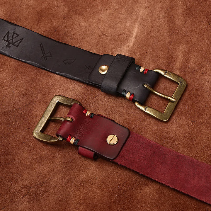 Ceinture en cuir avec gravure laser à motif totem