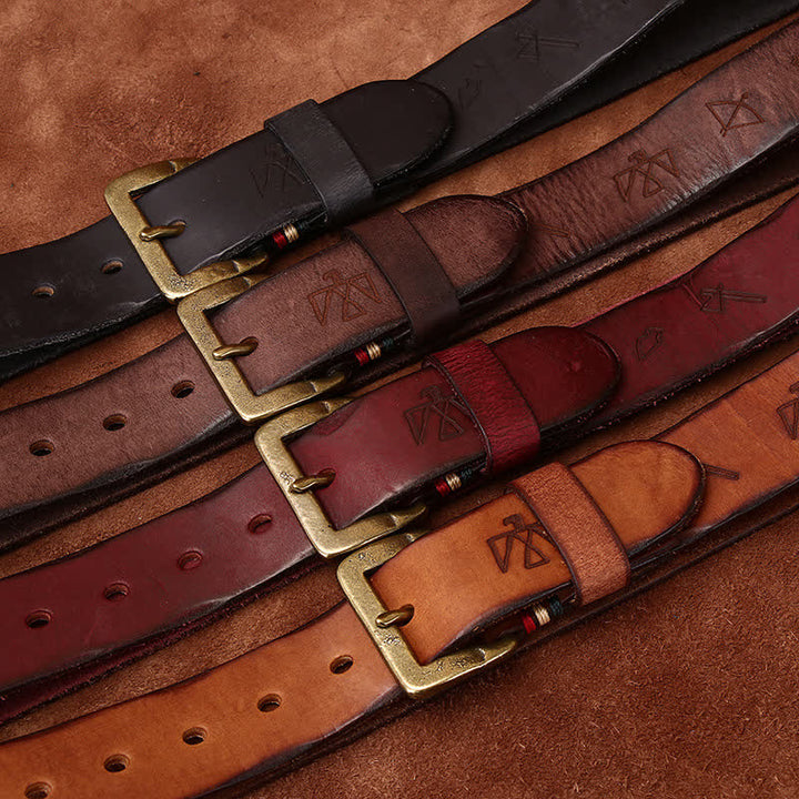 Ceinture en cuir avec gravure laser à motif totem