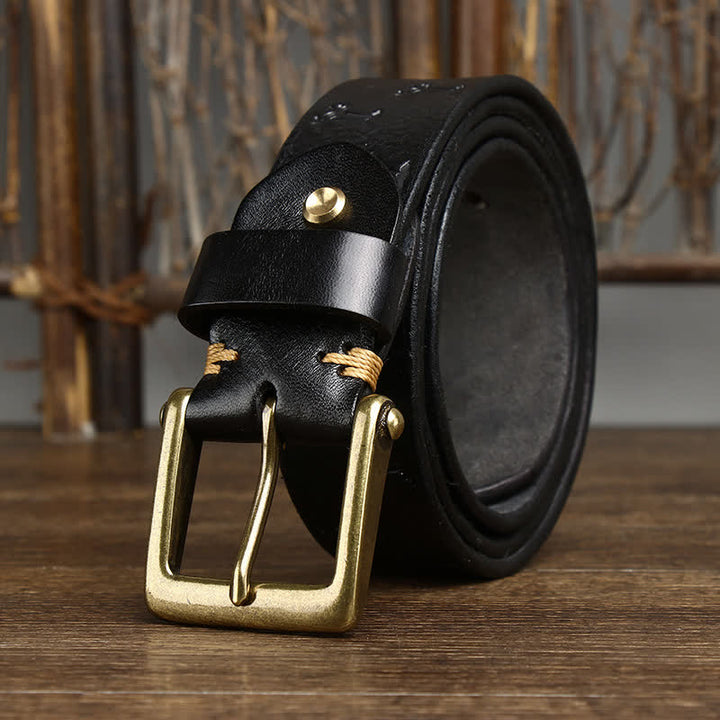 Ceinture en cuir avec motif gaufré de cocotier