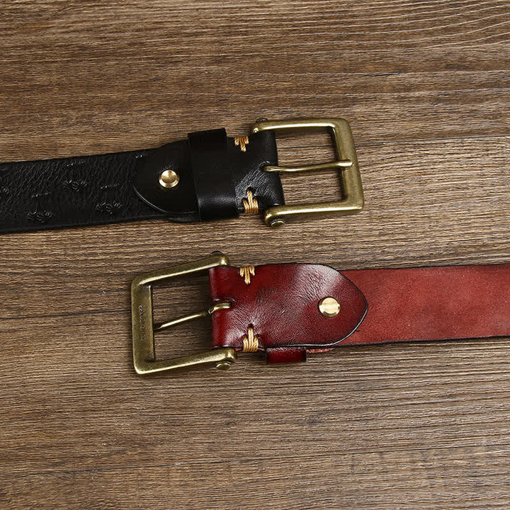 Ceinture en cuir avec motif gaufré de cocotier