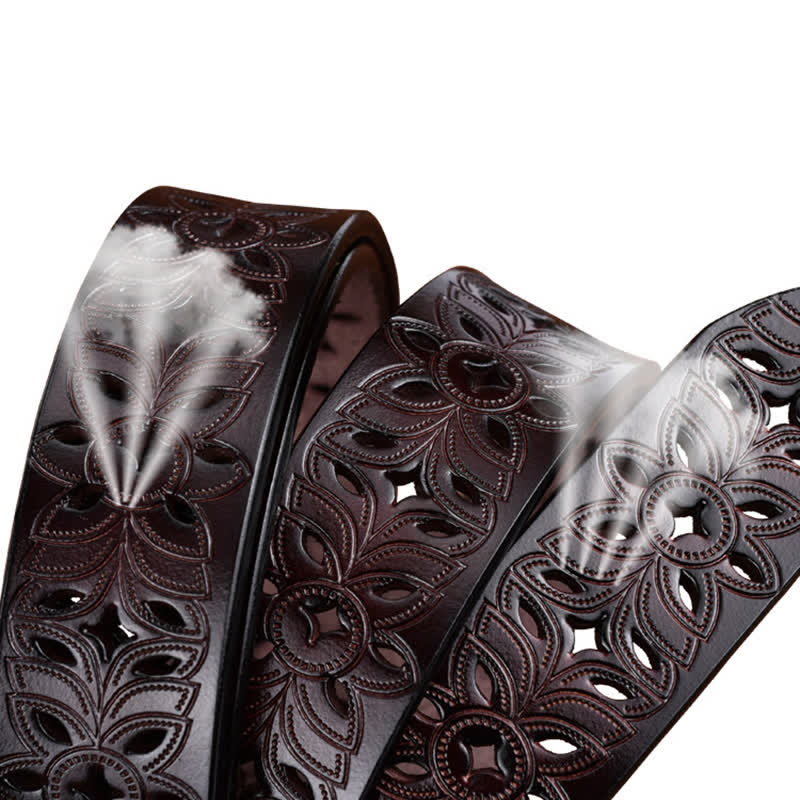 Ceinture en cuir ajourée pour femme, accessoire de mode exquis