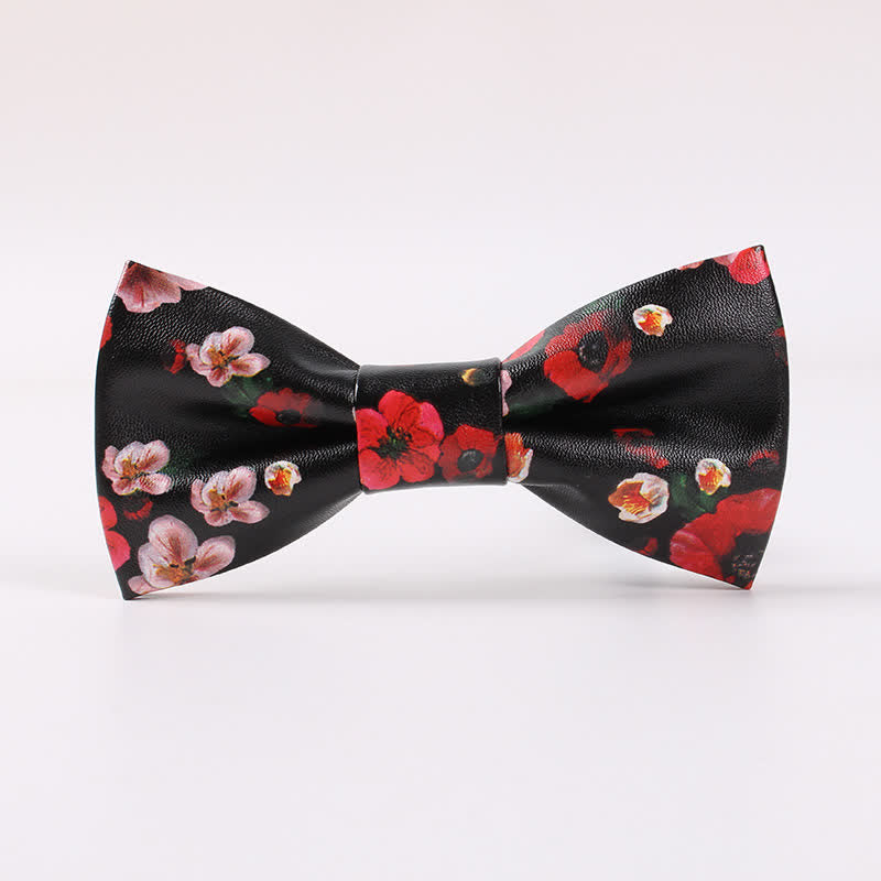 Nœud papillon en cuir à motif floral pour homme, élégant et beau - Style n° 2 - image 1