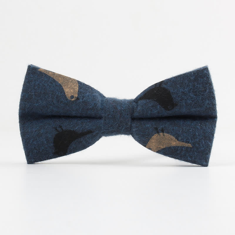 Nœud papillon en coton imprimé plumes d'oiseaux pour homme
