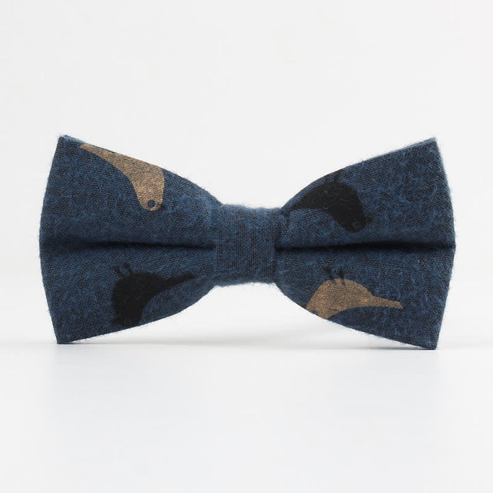 Nœud papillon en coton imprimé plumes d'oiseaux pour homme