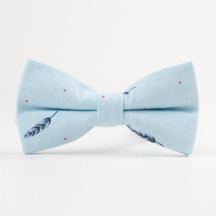 Nœud papillon en coton imprimé plumes d'oiseaux pour homme