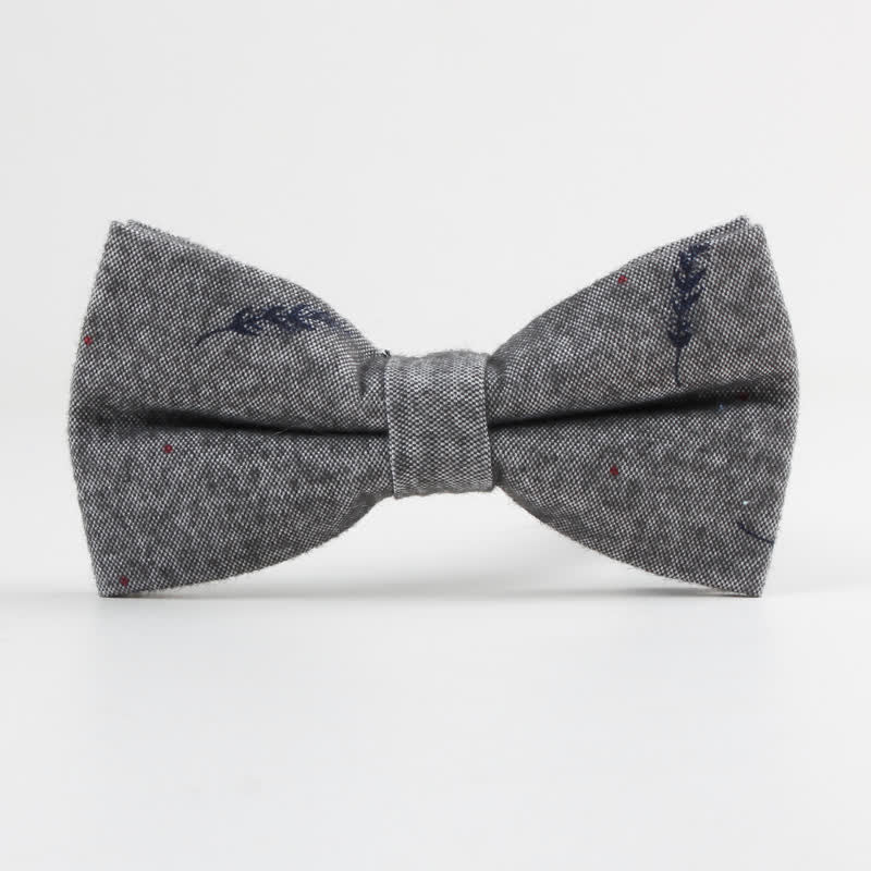 Nœud papillon en coton imprimé plumes d'oiseaux pour homme
