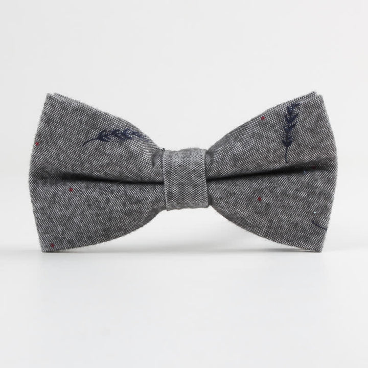 Nœud papillon en coton imprimé plumes d'oiseaux pour homme