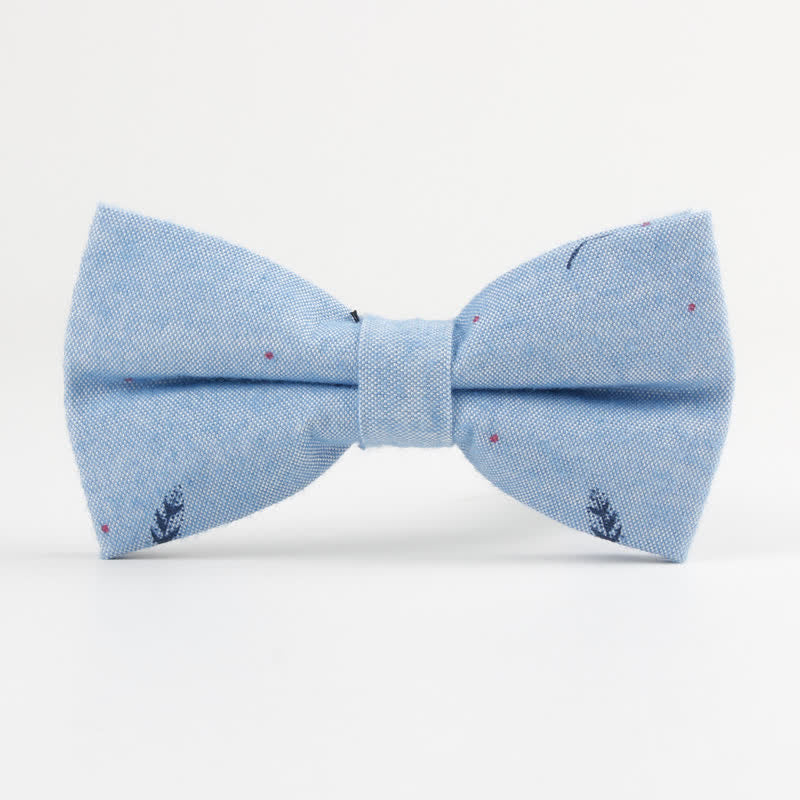 Nœud papillon en coton imprimé plumes d'oiseaux pour homme