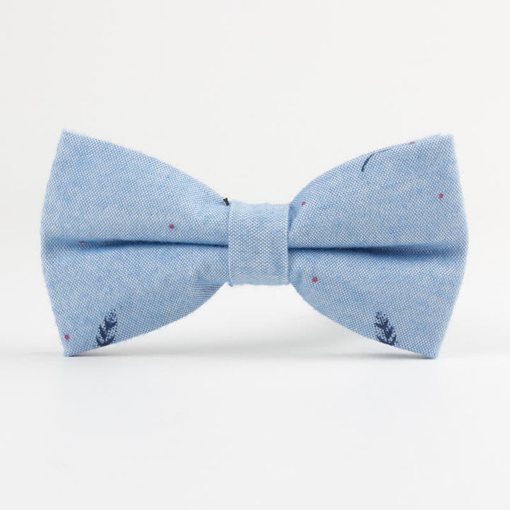 Nœud papillon en coton imprimé plumes d'oiseaux pour homme