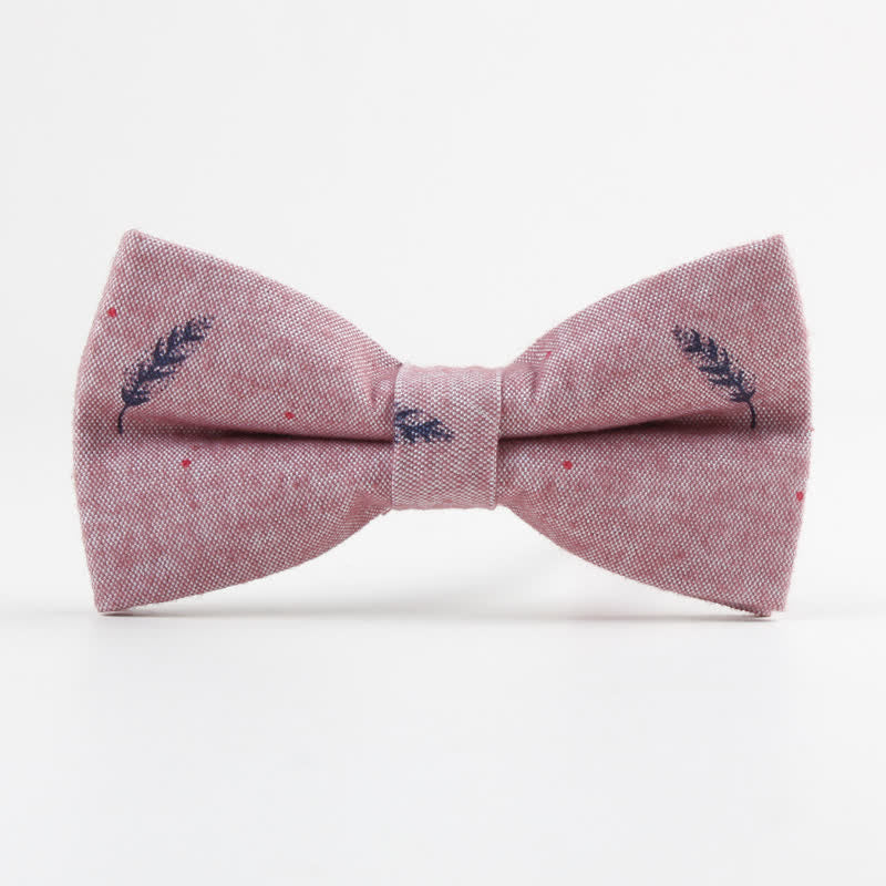 Nœud papillon en coton imprimé plumes d'oiseaux pour homme