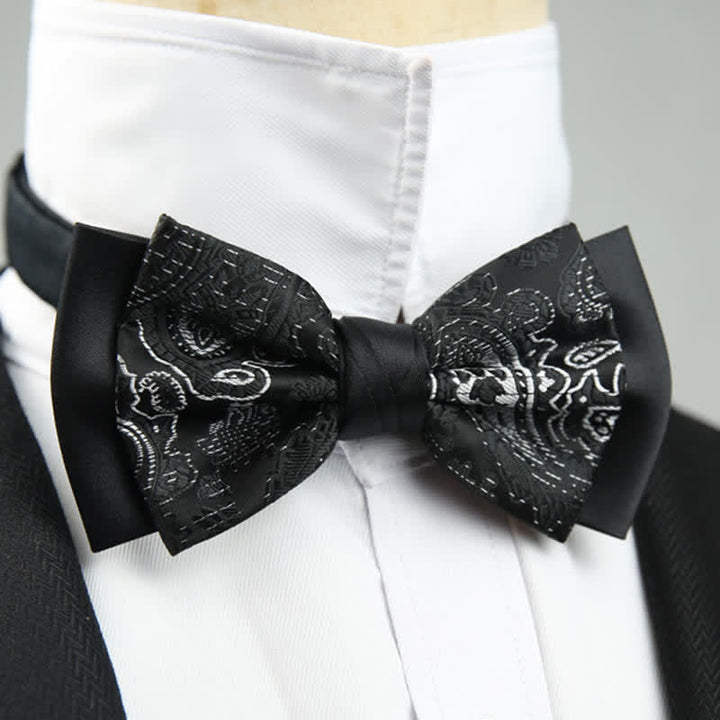Nœud papillon double épaisseur à motif cachemire pour homme