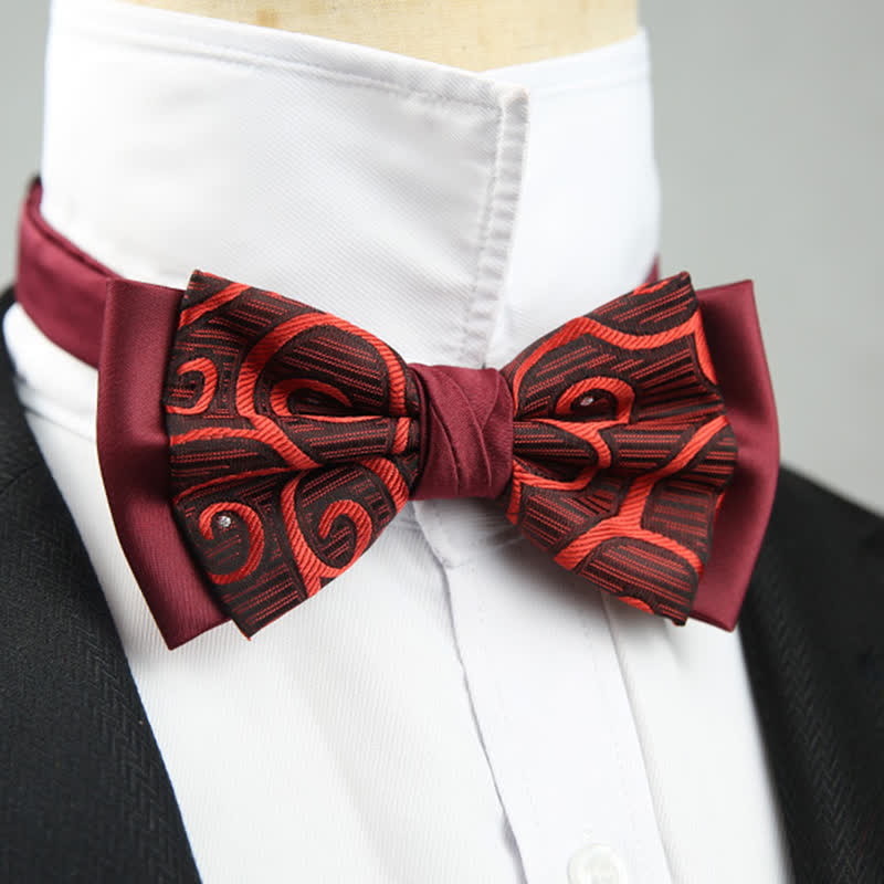 Nœud papillon double épaisseur à motif cachemire pour homme