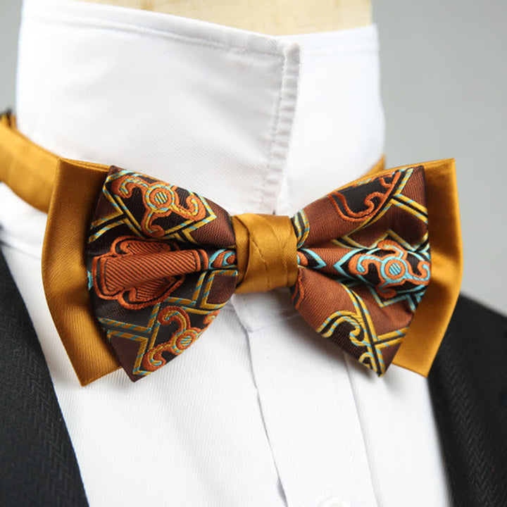 Nœud papillon double épaisseur à motif cachemire pour homme