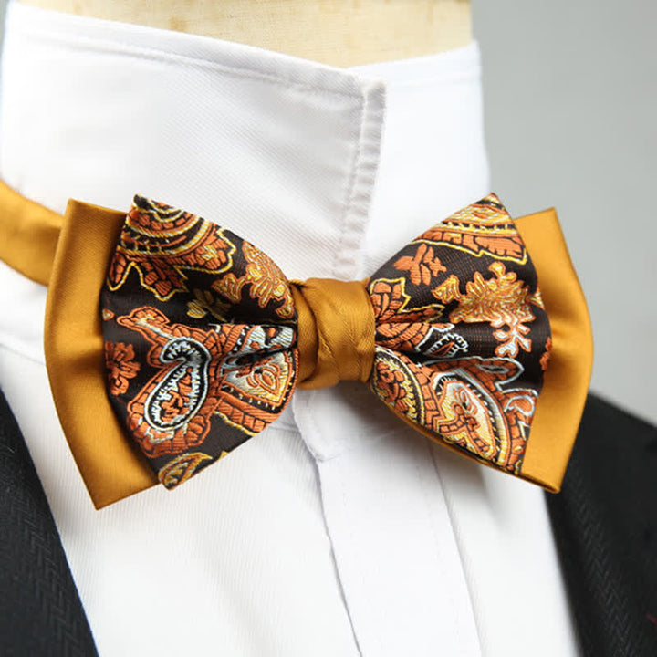 Nœud papillon double épaisseur à motif cachemire pour homme
