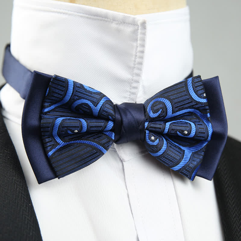 Nœud papillon double épaisseur à motif cachemire pour homme