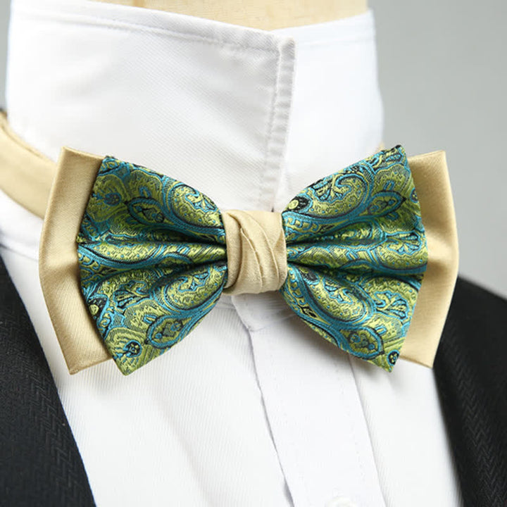 Nœud papillon double épaisseur à motif cachemire pour homme