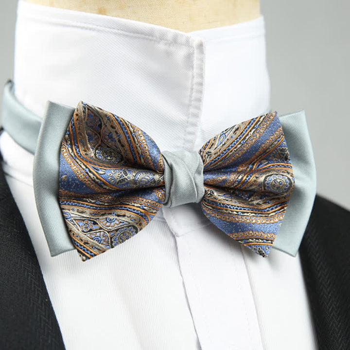 Nœud papillon double épaisseur à motif cachemire pour homme