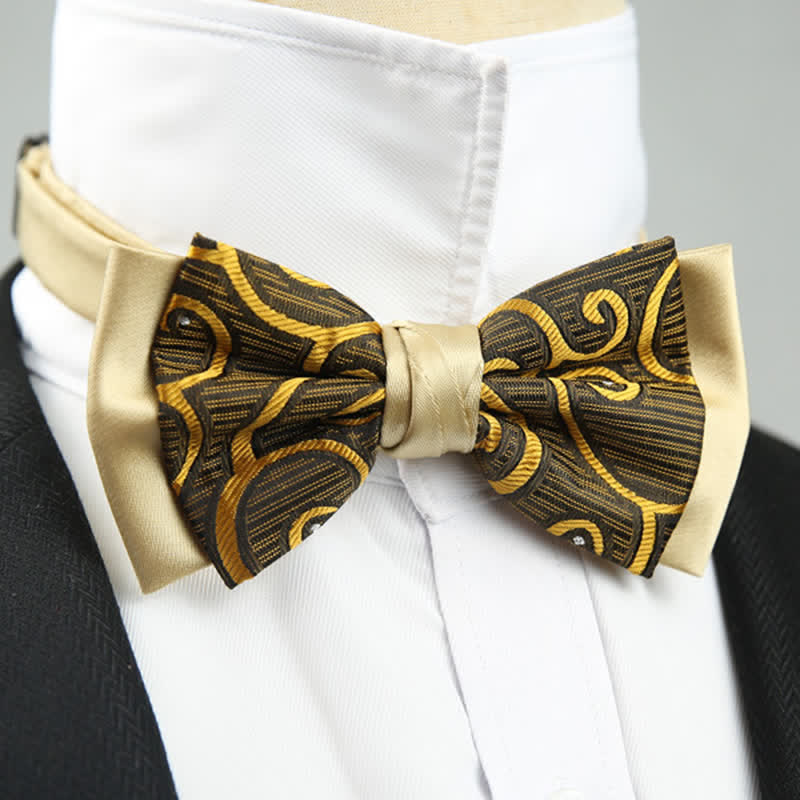 Nœud papillon double épaisseur à motif cachemire pour homme