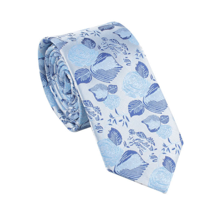 Costume de loisirs pour homme pour fête de mariage, cravate fine à fleurs