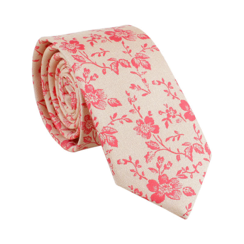Cravate fantaisie fine à motif floral coloré pour homme