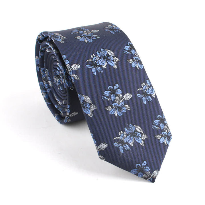 Cravate fine à motif floral pour homme, classique, chic et élégant