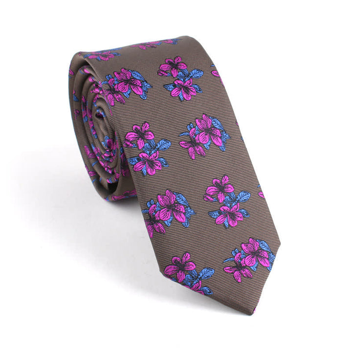 Cravate fine à motif floral pour homme, classique, chic et élégant