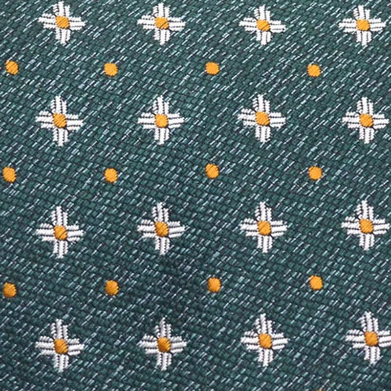 Cravate à pois vert foncé pour homme avec motif floral - image 1