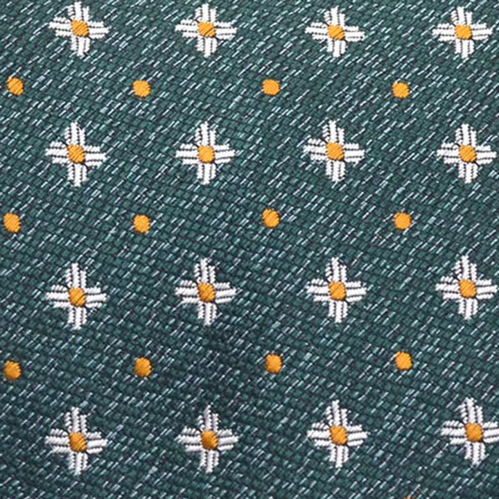 Cravate à pois vert foncé pour homme avec motif floral - image 1