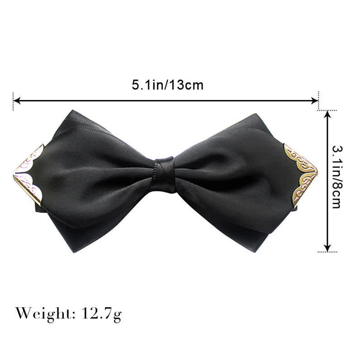 Nœud papillon classique à pointe dorée de couleur unie pour homme