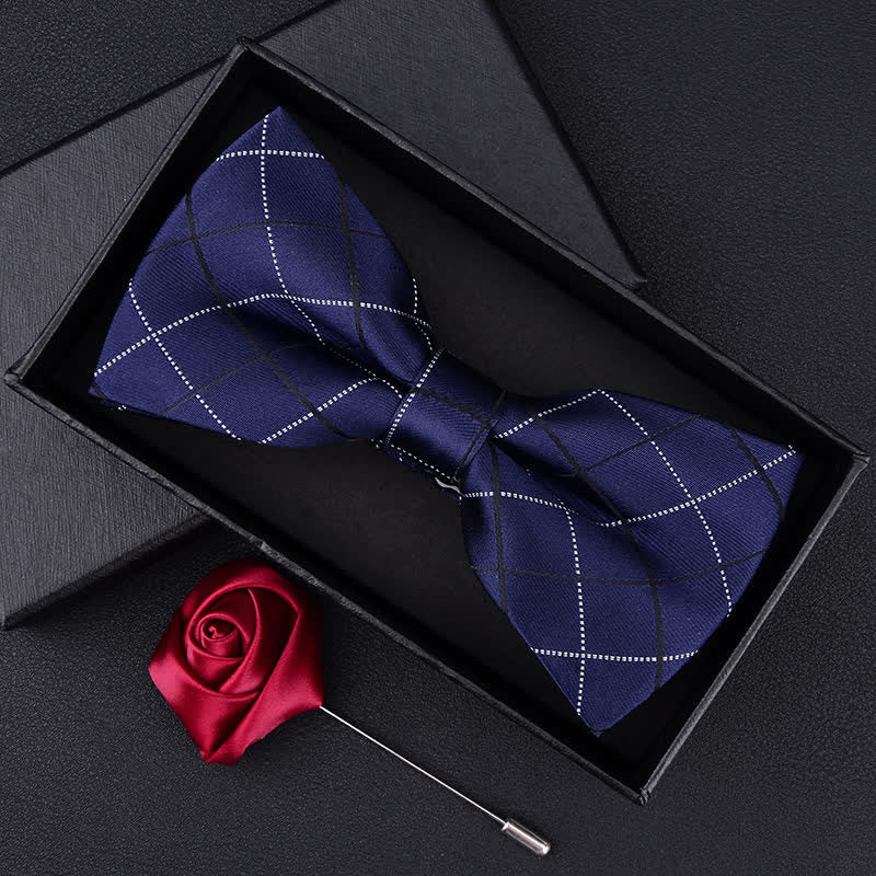 Lot de 2 nœuds papillon à carreaux de style britannique pour homme