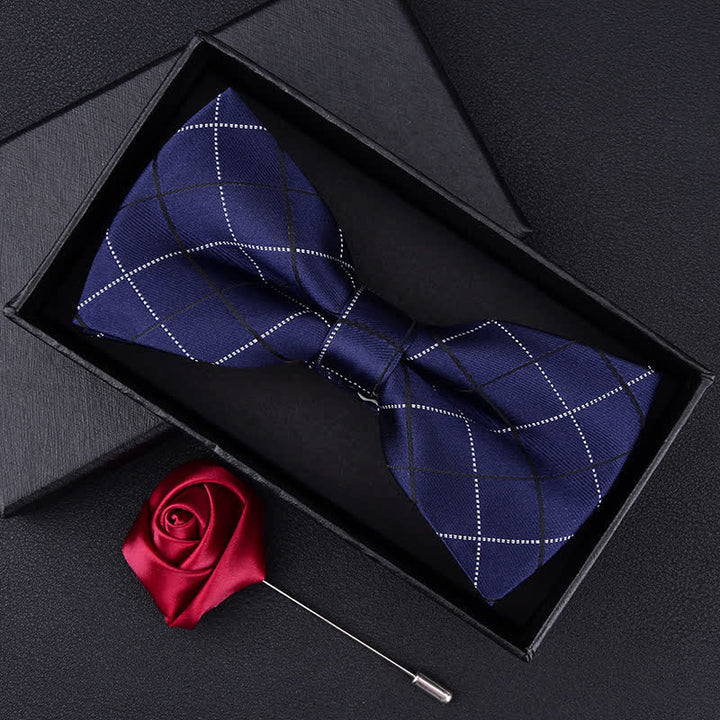 Lot de 2 nœuds papillon à carreaux de style britannique pour homme