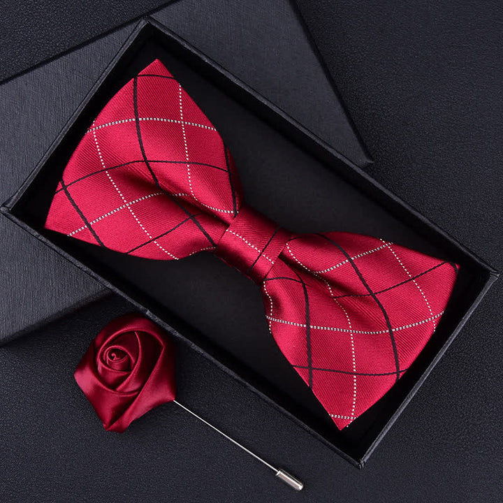 Lot de 2 nœuds papillon à carreaux de style britannique pour homme