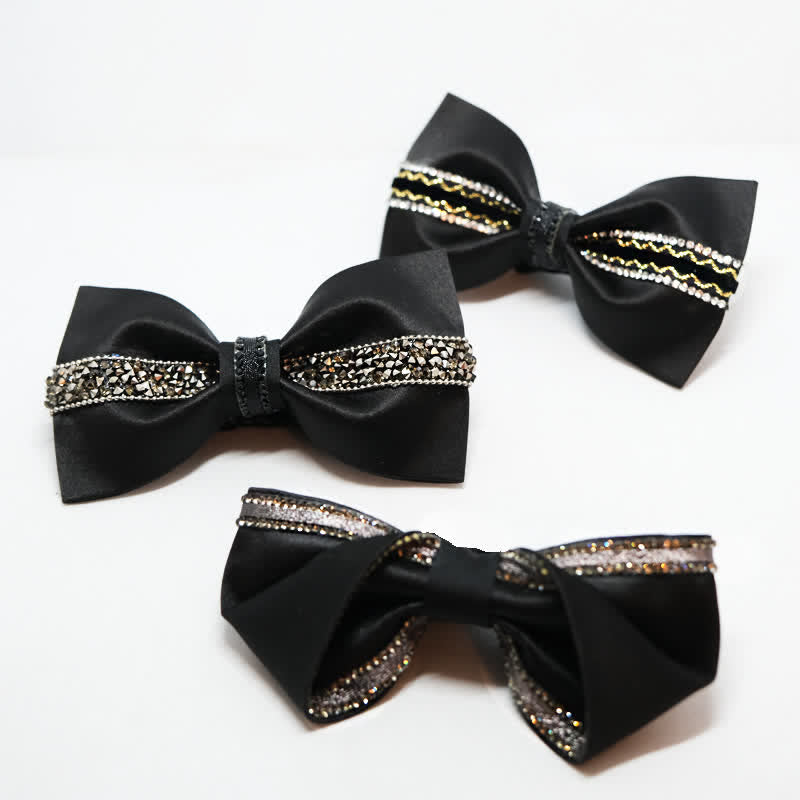 Nœud papillon pour homme avec strass noirs et motif Sea Of Stars