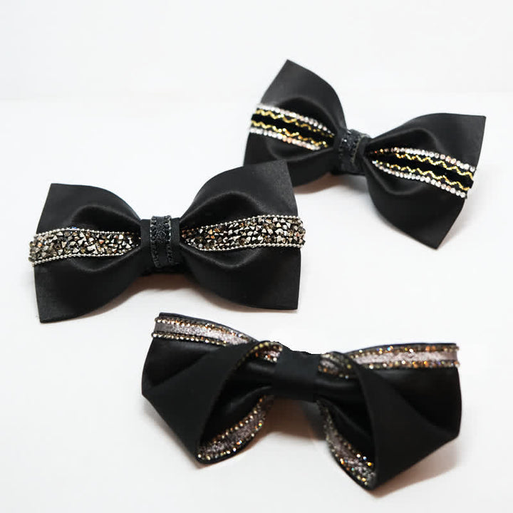Nœud papillon pour homme avec strass noirs et motif Sea Of Stars