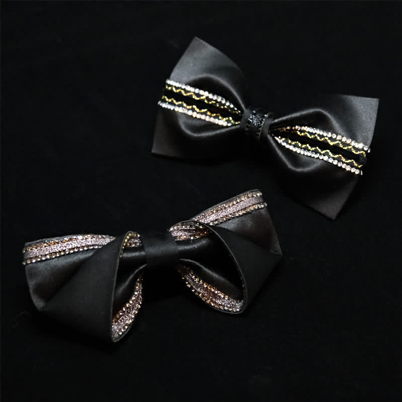 Nœud papillon pour homme avec strass noirs et motif Sea Of Stars