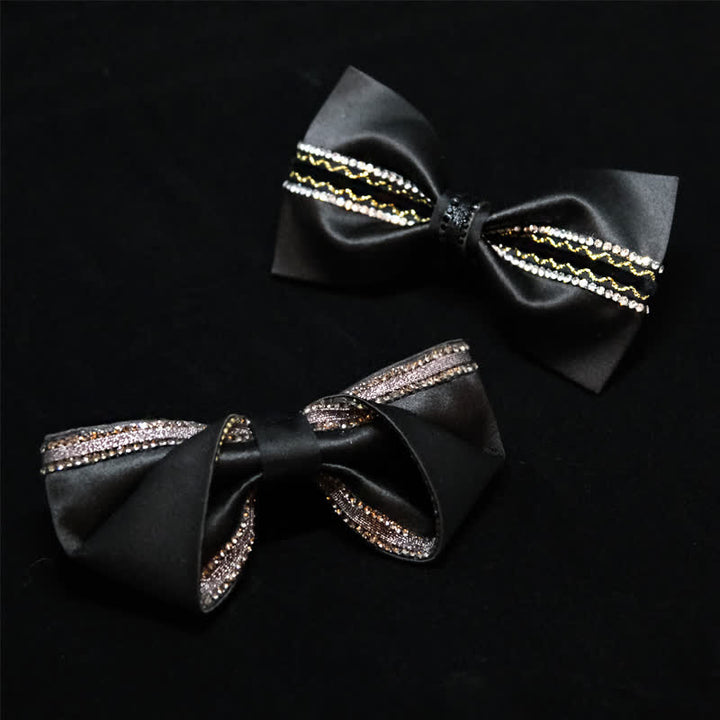 Nœud papillon pour homme avec strass noirs et motif Sea Of Stars
