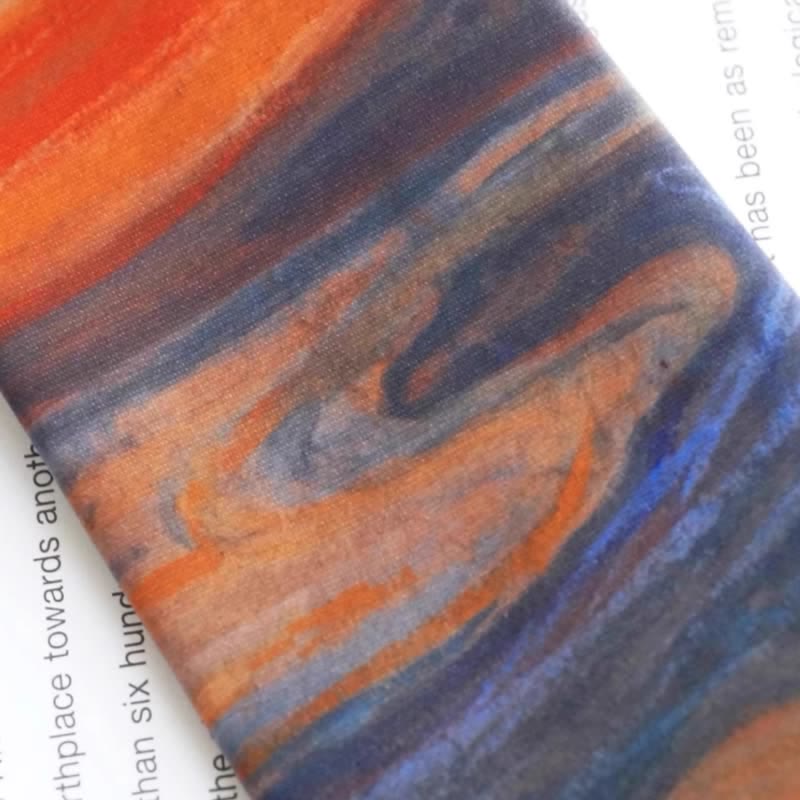 Cravate rouge rouille pour homme avec peinture à l'huile The Scream