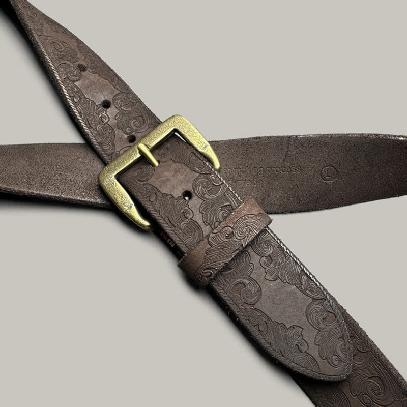 Ceinture en cuir à motif floral vintage délicat