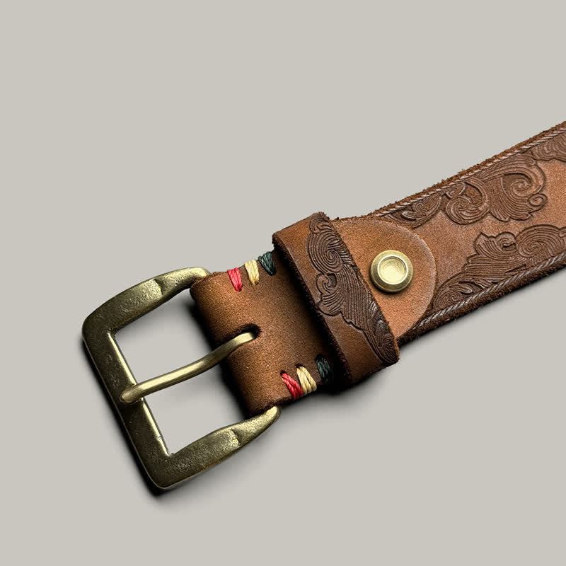 Ceinture en cuir à motif floral vintage délicat