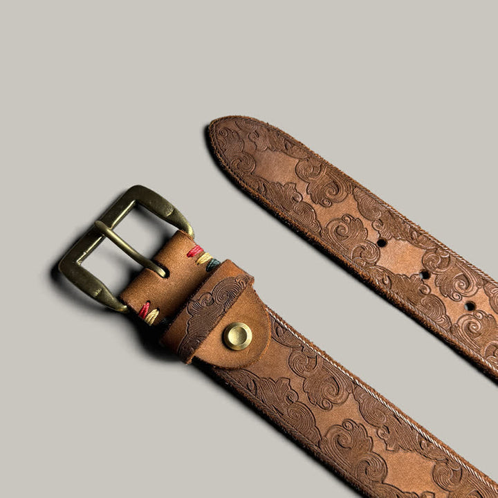 Ceinture en cuir à motif floral vintage délicat