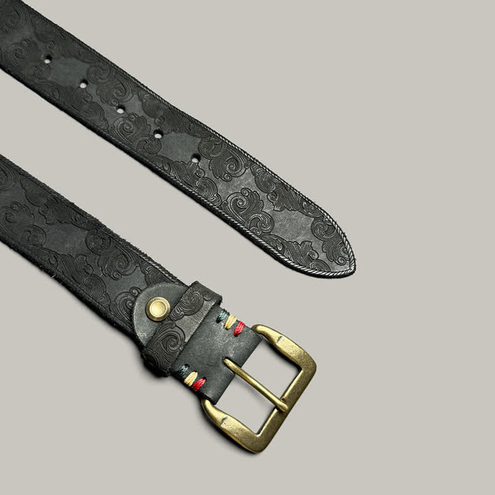 Ceinture en cuir à motif floral vintage délicat